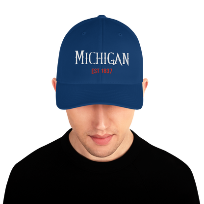 'Michigan EST 1837' Fitted Baseball Cap | Spooky Parody