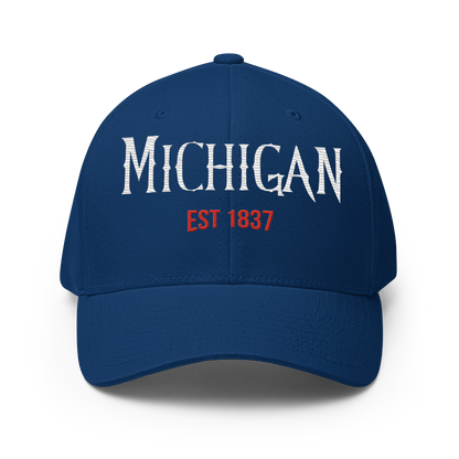 'Michigan EST 1837' Fitted Baseball Cap | Spooky Parody