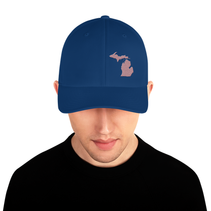 Michigan Fitted Baseball Cap | Cherry Blossom Pink Outline