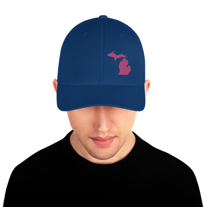 Michigan Fitted Baseball Cap | Apple Blossom Pink Outline