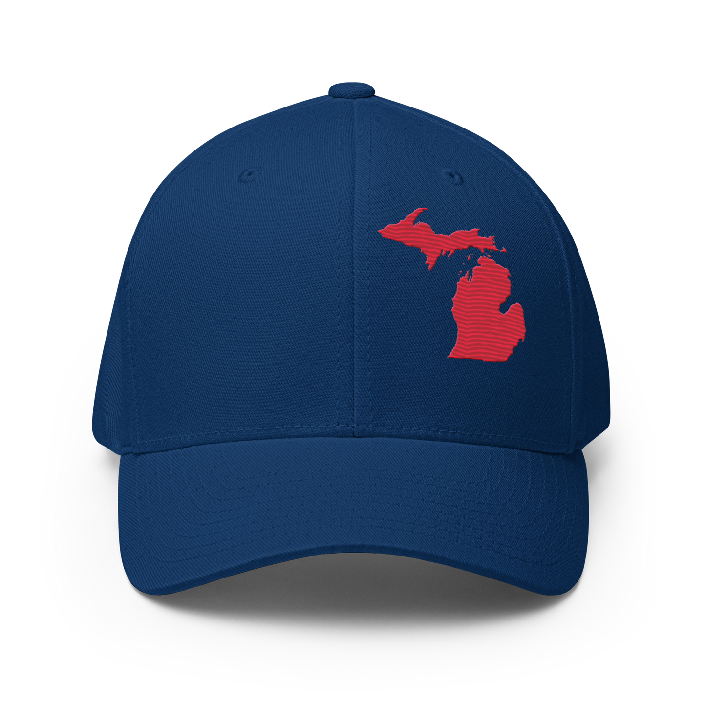 Michigan Fitted Baseball Cap | Lighthouse Red Outline