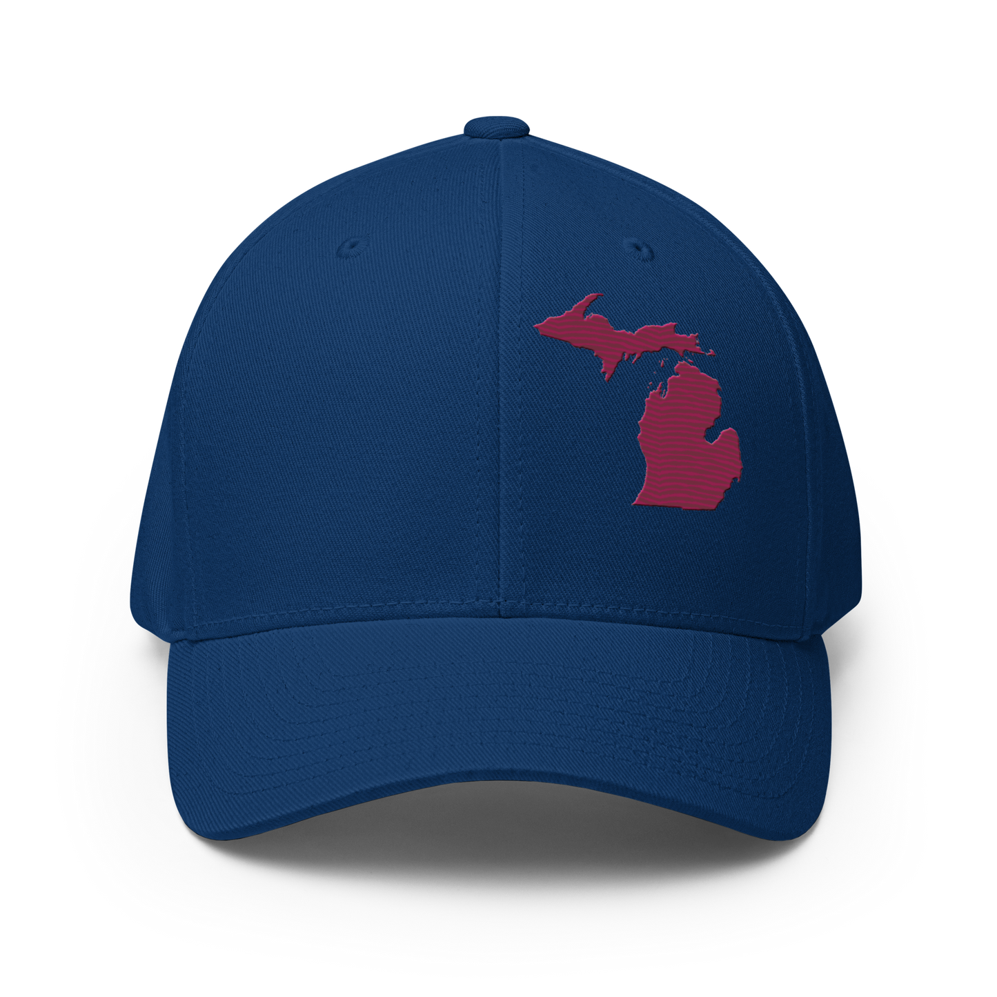 Michigan Fitted Baseball Cap | Ruby Red Outline