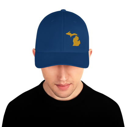 Michigan Fitted Baseball Cap | Gold Outline