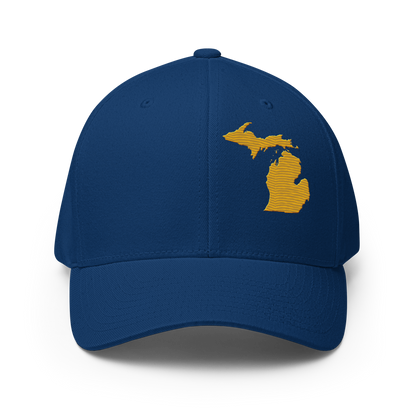 Michigan Fitted Baseball Cap | Gold Outline