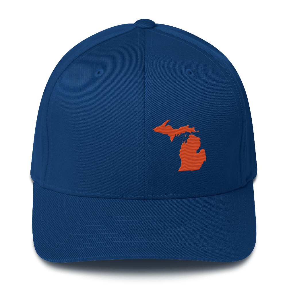 Michigan Fitted Baseball Cap | Maple Leaf Orange Outline