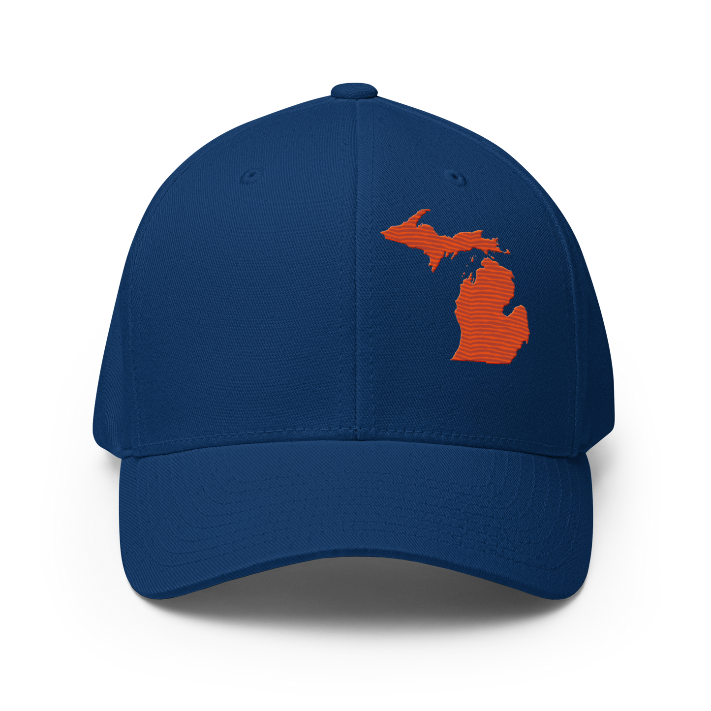 Michigan Fitted Baseball Cap | Maple Leaf Orange Outline