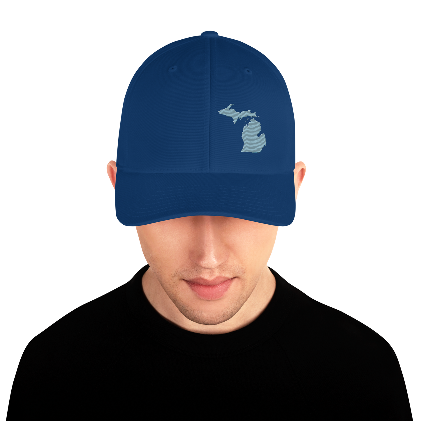 Michigan Fitted Baseball Cap | Opal Blue Outline