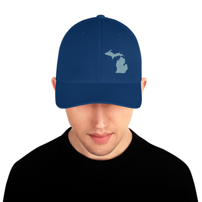 Michigan Fitted Baseball Cap | Opal Blue Outline