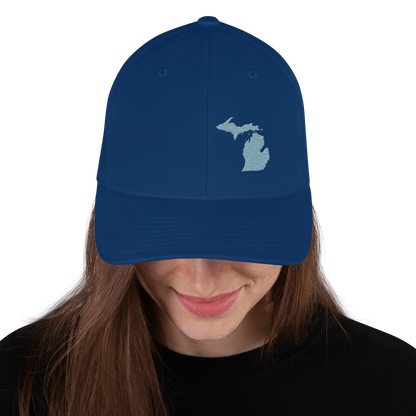 Michigan Fitted Baseball Cap | Opal Blue Outline