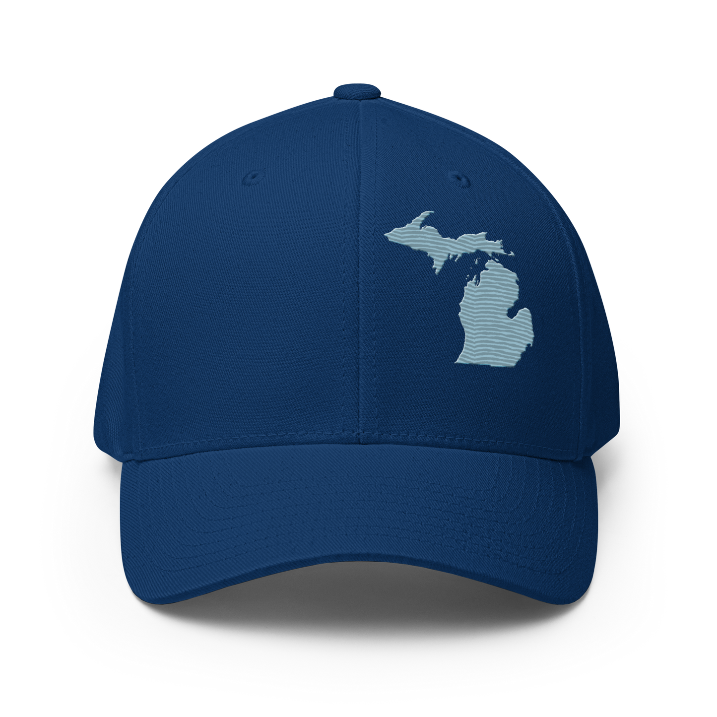 Michigan Fitted Baseball Cap | Opal Blue Outline