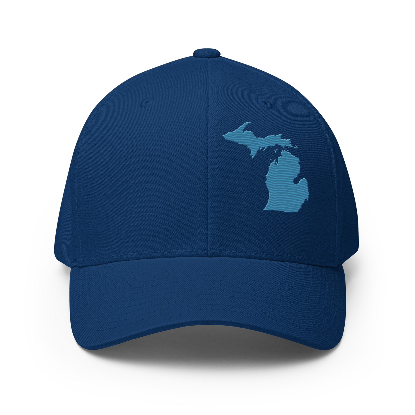 Michigan Fitted Baseball Cap | Traverse Blue Outline