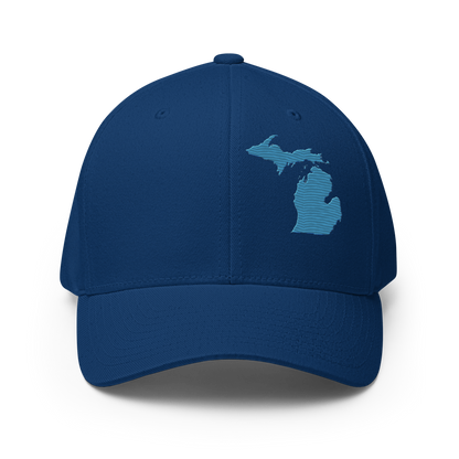 Michigan Fitted Baseball Cap | Traverse Blue Outline