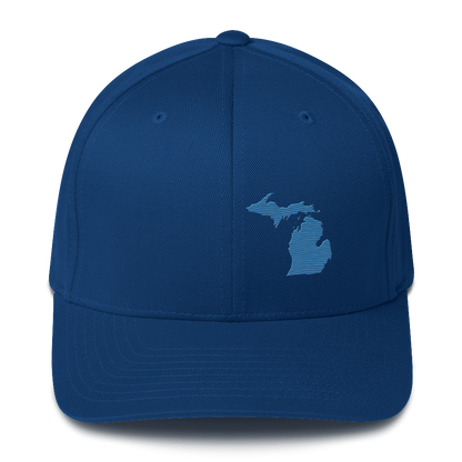 Michigan Fitted Baseball Cap | Superior Blue Outline