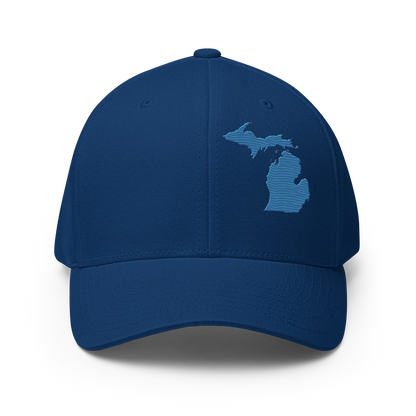 Michigan Fitted Baseball Cap | Superior Blue Outline