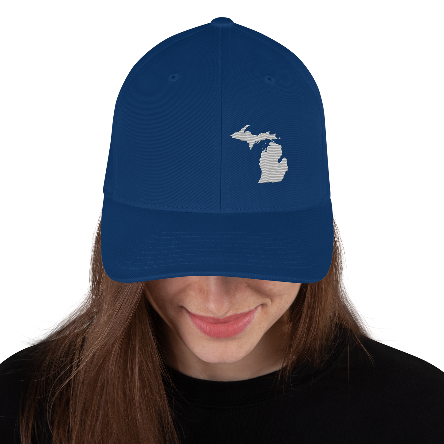 Michigan Fitted Baseball Cap | Platinum Outline