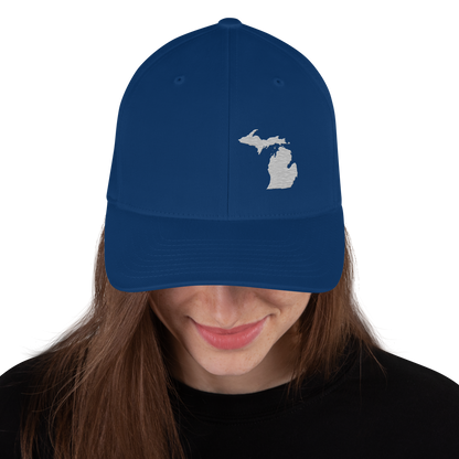 Michigan Fitted Baseball Cap | Platinum Outline