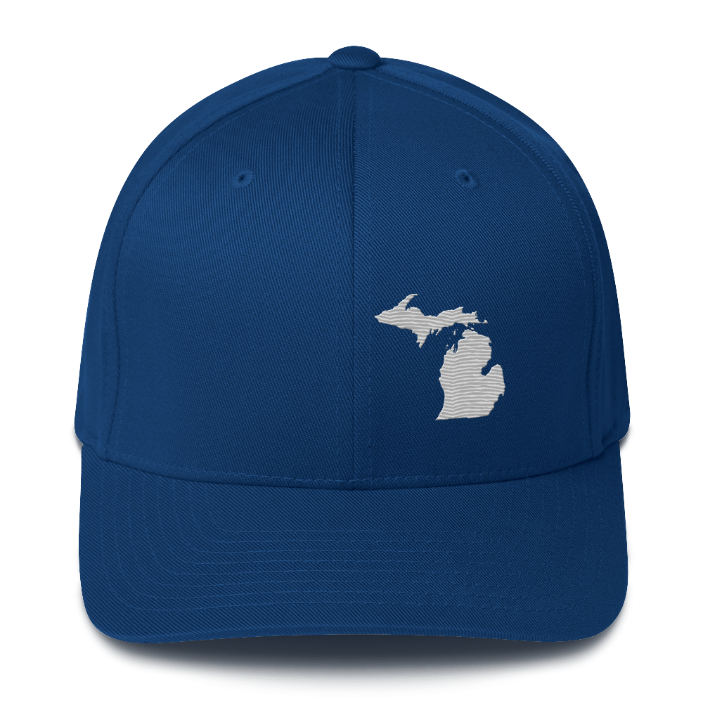 Michigan Fitted Baseball Cap | Platinum Outline