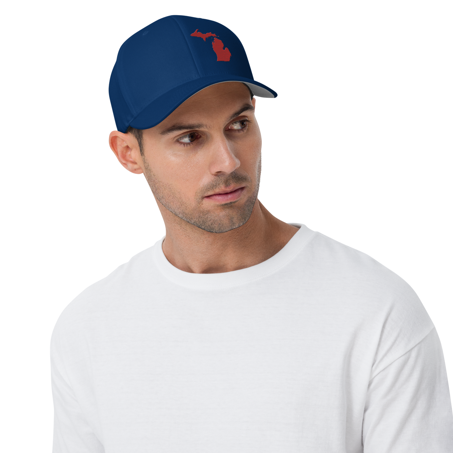 Michigan Fitted Baseball Cap | Thimbleberry Red Outline