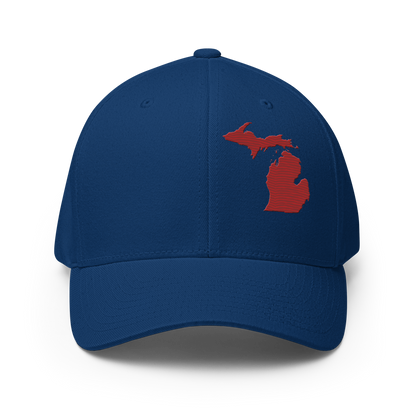 Michigan Fitted Baseball Cap | Thimbleberry Red Outline