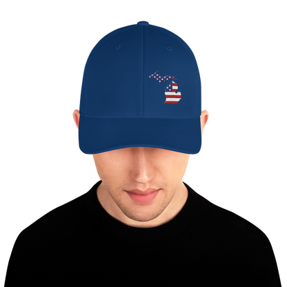 Michigan Fitted Baseball Cap | Patriotic Outline