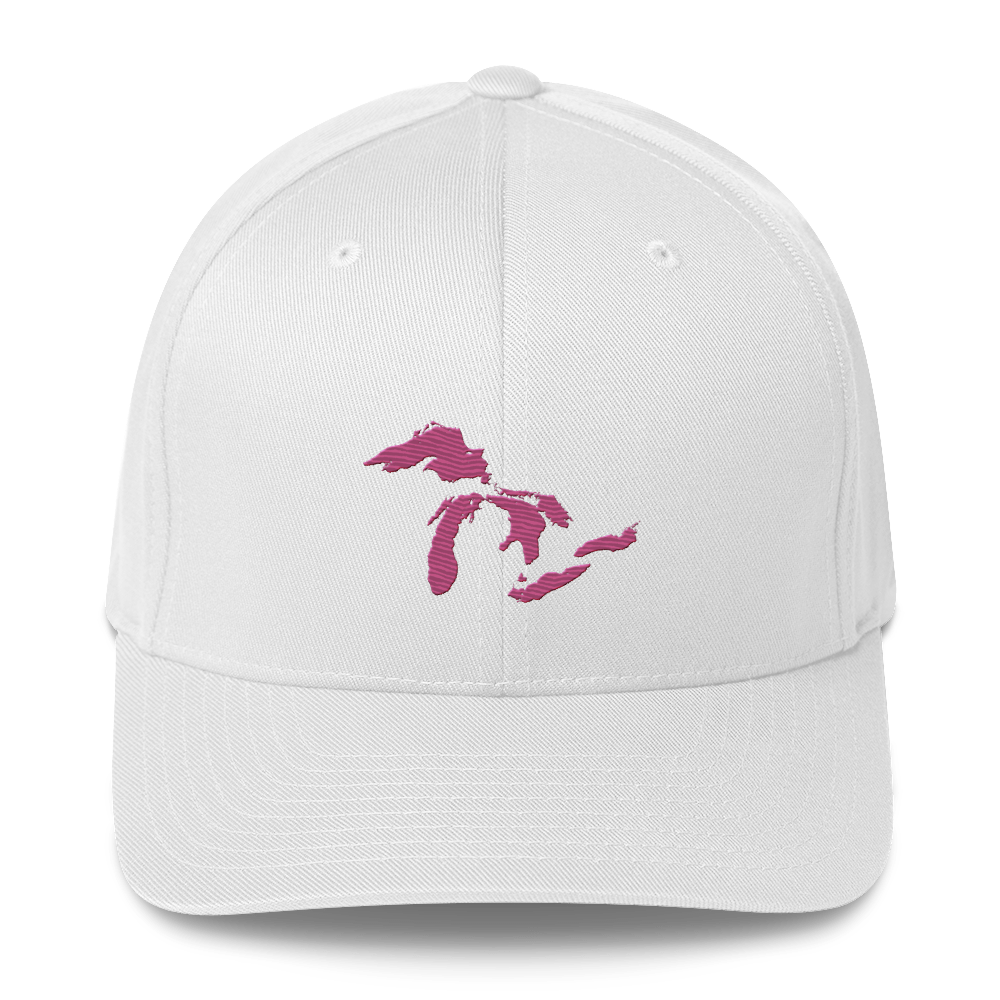 Great Lakes Fitted Baseball Cap (Apple Blossom Pink)