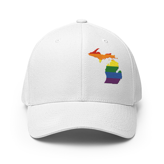 Michigan Fitted Baseball Cap (Rainbow Pride Edition)