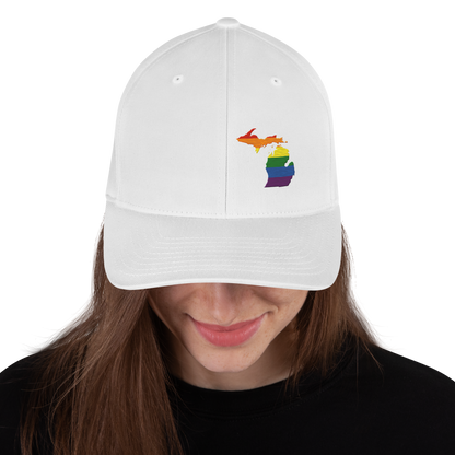 Michigan Fitted Baseball Cap (Rainbow Pride Edition)