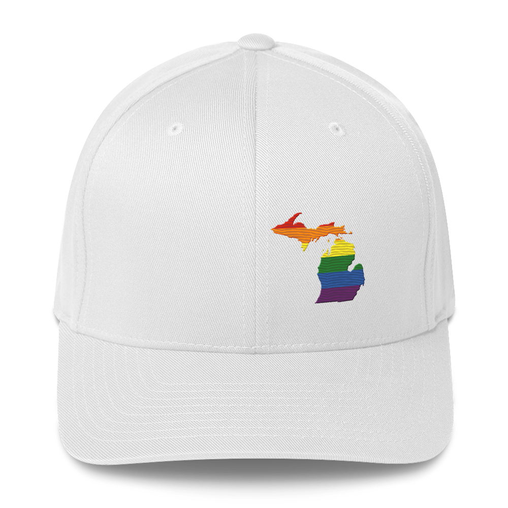 Michigan Fitted Baseball Cap (Rainbow Pride Edition)