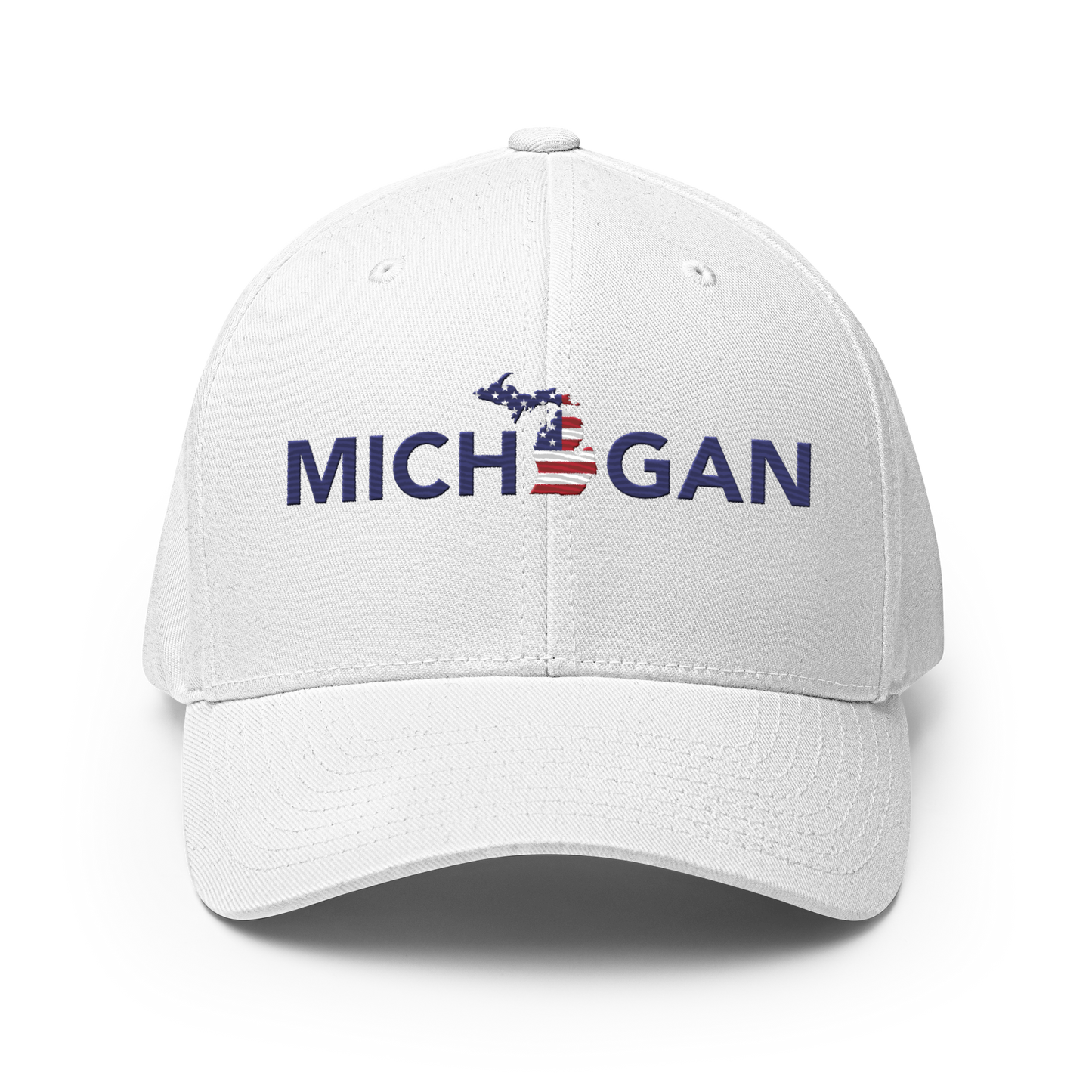 'Michigan' Fitted Baseball Cap (Sans Font Patriot Edition)