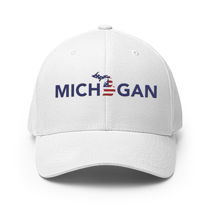 'Michigan' Fitted Baseball Cap (Sans Font Patriot Edition)