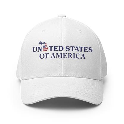 Michigan 'United States of America' Fitted Baseball Cap