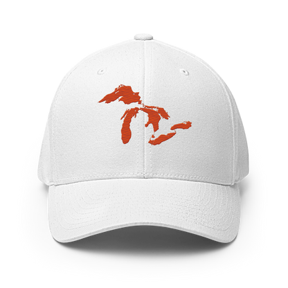 Great Lakes Fitted Baseball Cap (Maple Leaf Orange)