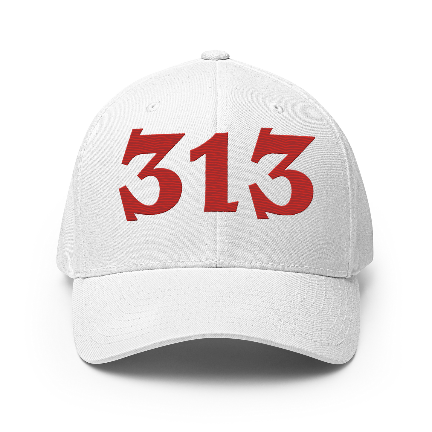 Detroit '313' Fitted Baseball Cap (Angry Font) | Aliform Red