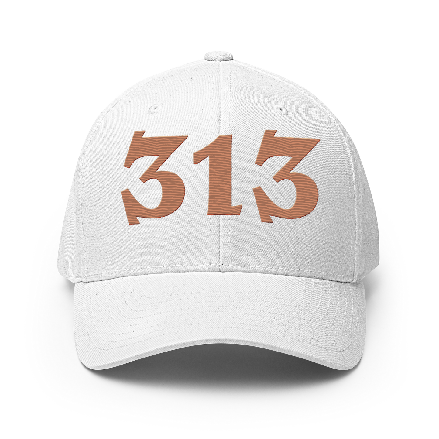 Detroit '313' Fitted Baseball Cap (Angry Font) | Copper