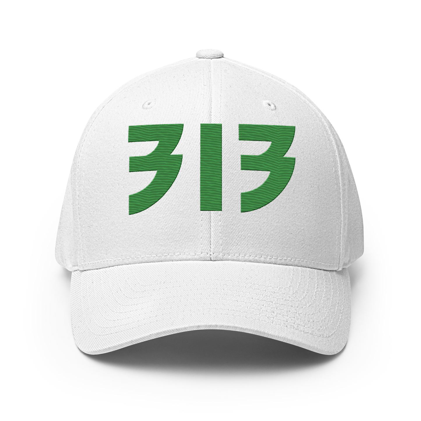 Detroit '313' Fitted Baseball Cap (Glam Font) | Shamrock Green