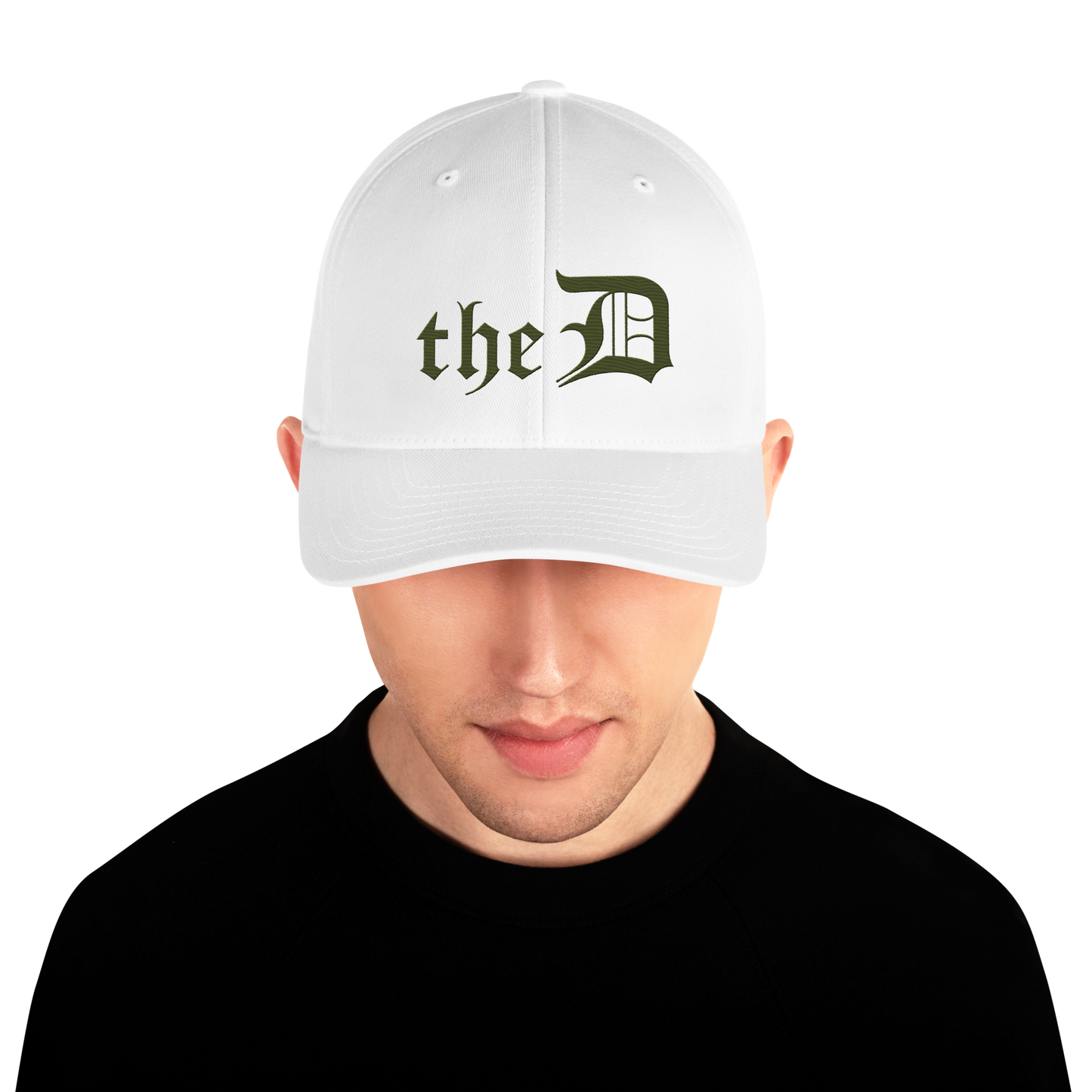 Detroit 'The D' Fitted Baseball Cap | Army Green