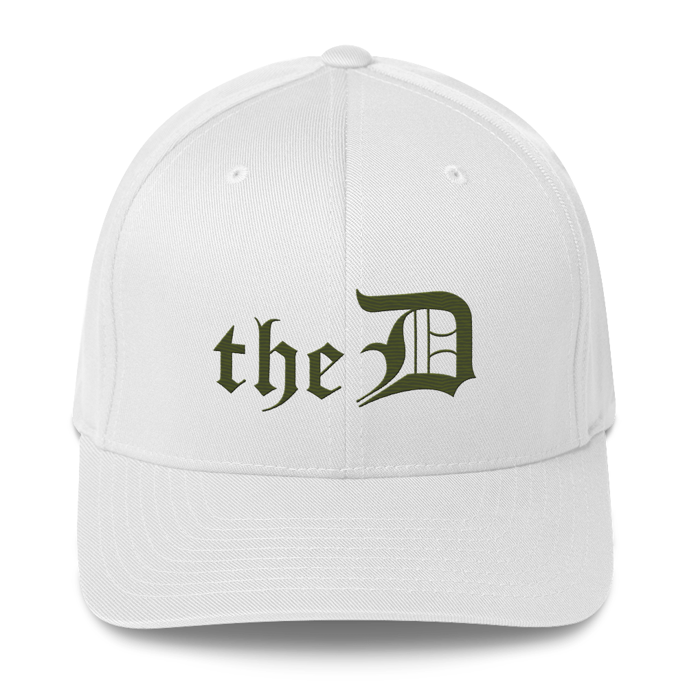 Detroit 'The D' Fitted Baseball Cap | Army Green