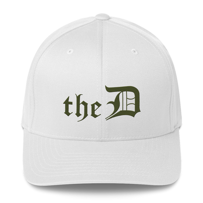 Detroit 'The D' Fitted Baseball Cap | Army Green