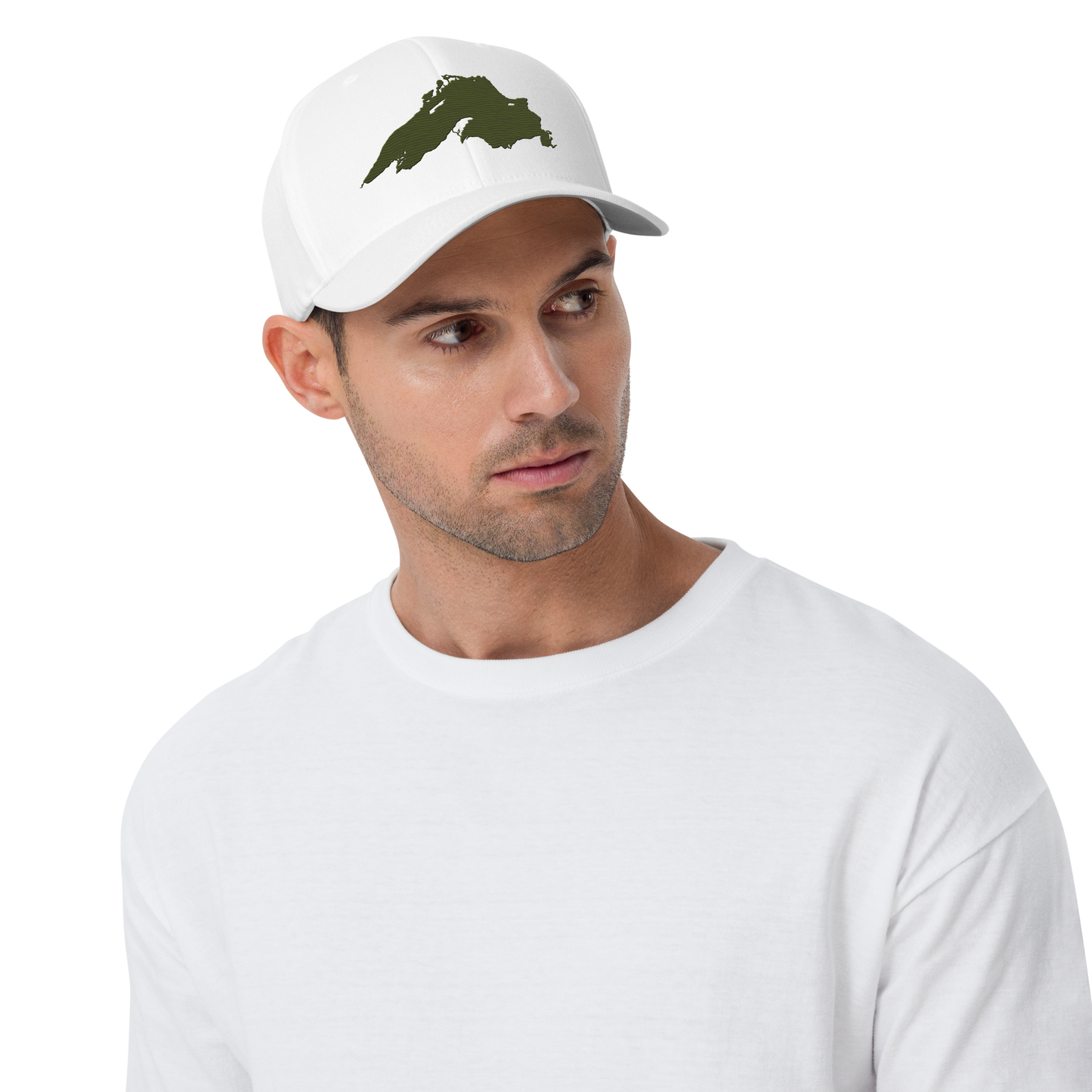 Lake Superior Fitted Baseball Cap | Army Green
