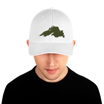 Lake Superior Fitted Baseball Cap | Army Green