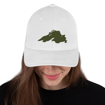 Lake Superior Fitted Baseball Cap | Army Green