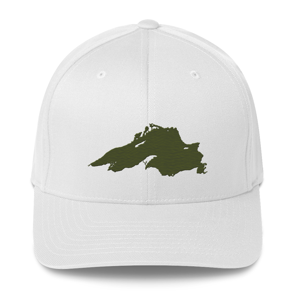 Lake Superior Fitted Baseball Cap | Army Green