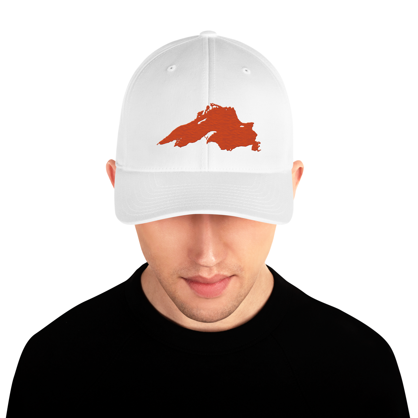 Lake Superior Fitted Baseball Cap | Maple Leaf Orange