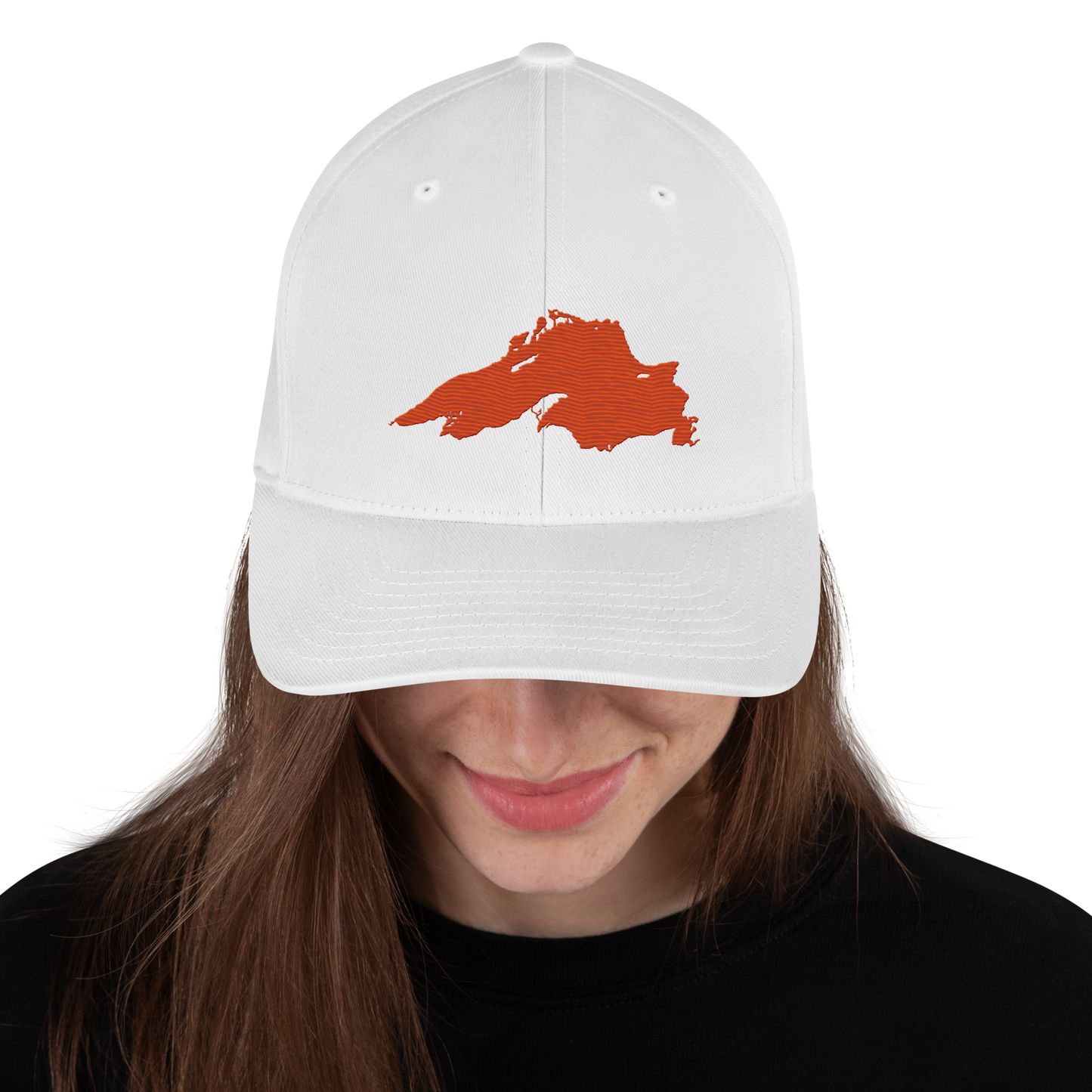 Lake Superior Fitted Baseball Cap | Maple Leaf Orange