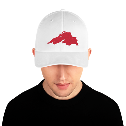Lake Superior Fitted Baseball Cap | Lighthouse Red