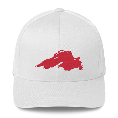 Lake Superior Fitted Baseball Cap | Lighthouse Red