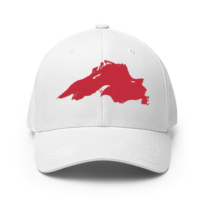 Lake Superior Fitted Baseball Cap | Lighthouse Red