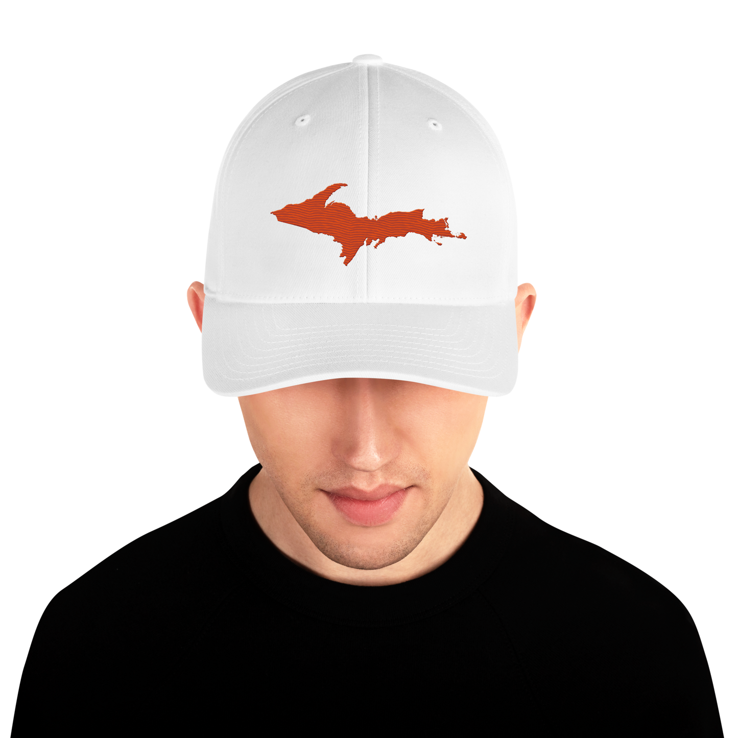 Upper Peninsula Fitted Baseball Cap | Maple Leaf Orange