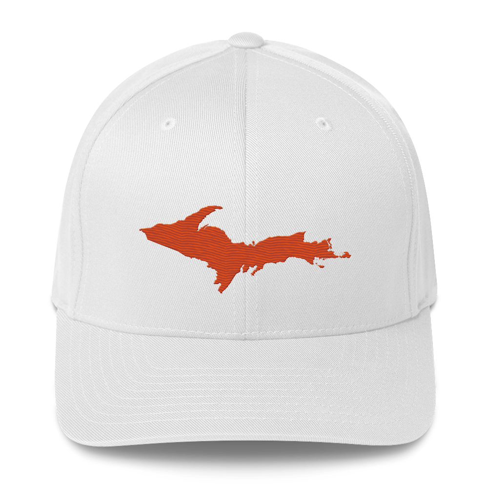 Upper Peninsula Fitted Baseball Cap | Maple Leaf Orange