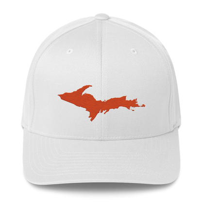 Upper Peninsula Fitted Baseball Cap | Maple Leaf Orange